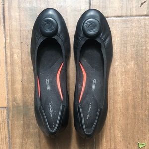 Black leather Rockport wedges size 11